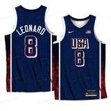 USA Team #8 Kawhi Leonard 2024 Paris Olympics Navy Home