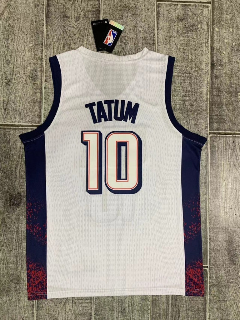 USA #10 Jayson Tatum 2024 Team USA 10 White Print Style 1