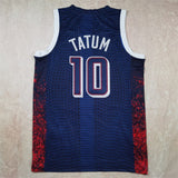USA #10 Jayson Tatum Hot Press Dream Team 16 Navy Striped 6 # s-xxl Style 1 Basketball Jersey