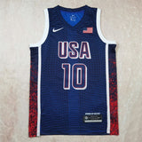 USA #10 Jayson Tatum Hot Press Dream Team 16 Navy Striped 6 # s-xxl Style 2