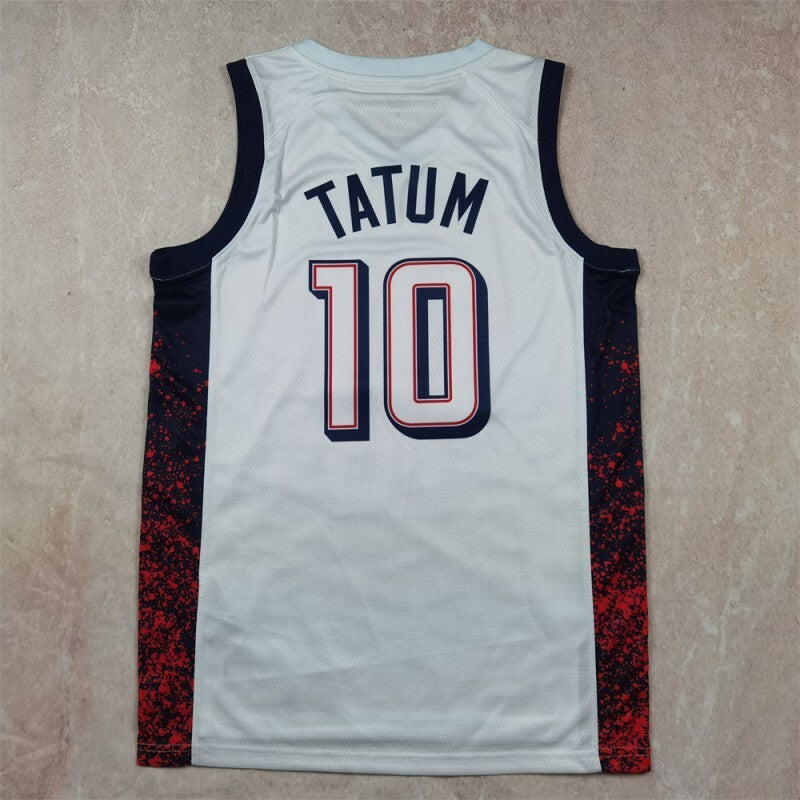 USA #10 Jayson Tatum Hot Press Dream Team 16 White s-xxl Style 1