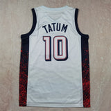 USA #10 Jayson Tatum Hot Press Dream Team 16 White s-xxl Style 1