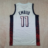 USA #11 Joel Embiid Hot Press Dream Team 16 White s-xxl Style 1