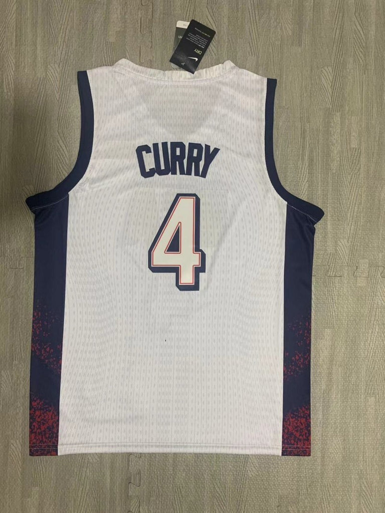 USA #4 Curry Team USA 4 White Style 1