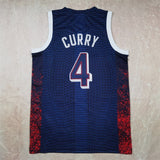 USA #4 Stephen Curry Hot Press Dream Team 16 Navy Striped 6 # s-xxl Style 1