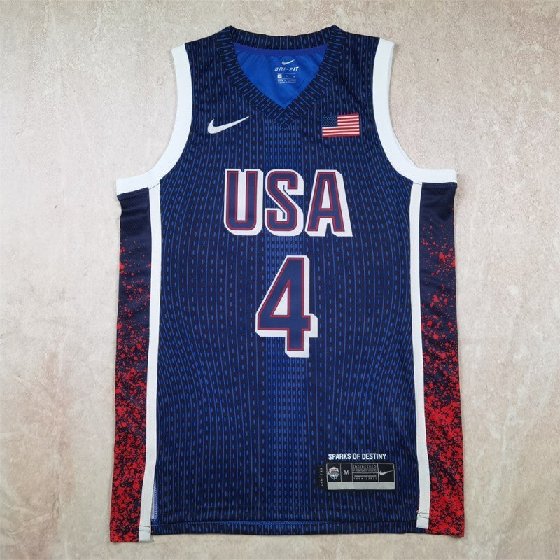 USA #4 Stephen Curry Hot Press Dream Team 16 Navy Striped 6 # s-xxl Style 2