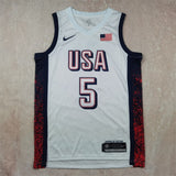 USA #5 Anthony Edwards Hot Press Dream Team 16 White s-xxl Style 2