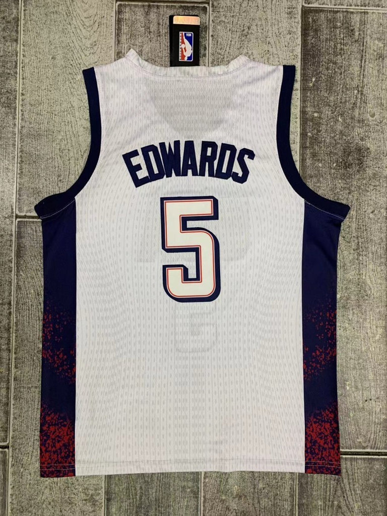 USA #5 Joel Embiid 2024 Team USA 5 White Print Style 1