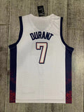 USA #7 Kevin Durant 2024 Team USA 7 White Print Style 1