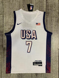 USA #7 Kevin Durant 2024 Team USA 7 White Print Style 2