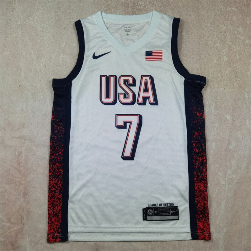 USA #7 Kevin Durant Hot Press Dream Team 16 White s-xxl Style 2