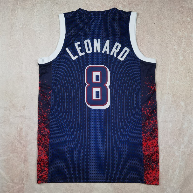 USA #8 Kawhi Leonard Hot Press Dream Team 16 Navy Striped 6 # s-xxl Style 1
