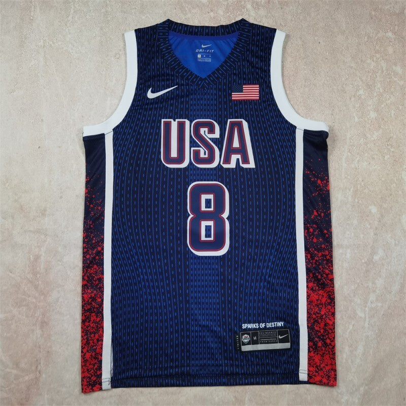 USA #8 Kawhi Leonard Hot Press Dream Team 16 Navy Striped 6 # s-xxl Style 2