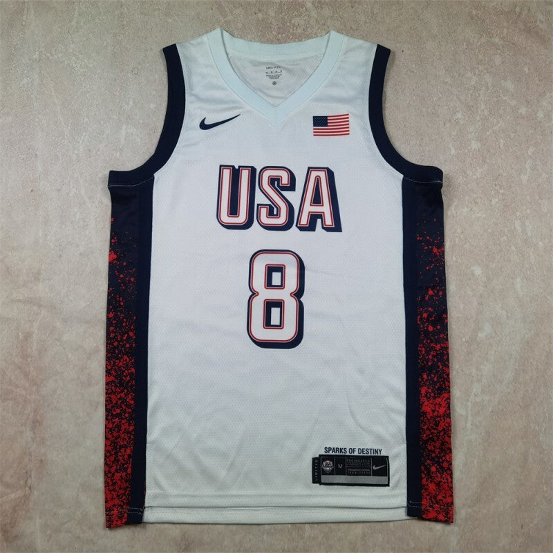 USA #8 Kawhi Leonard Hot Press Dream Team 16 White s-xxl Style 2