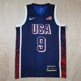 USA #9 Tyrese Haliburton Hot Press Dream Team 16 Navy Striped 6 # s-xxl Style 2