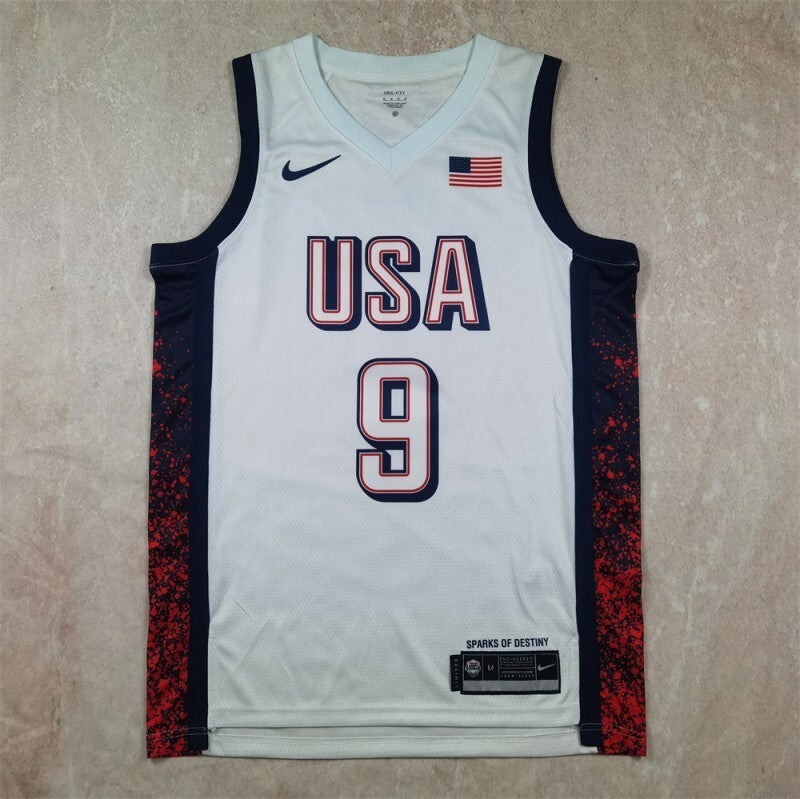 USA #9 Tyrese Haliburton Hot Press Dream Team 16 White s-xxl Style 2