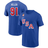 US Hockey USA Hockey #91 Clayton Keller Royal 2026 Name & Number T-Shirt