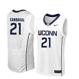Uconn Huskies SANDOVAL 21 Men White