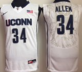 Uconn Huskies White #34 Ray Allen