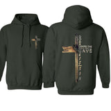 Unisex Christian Faith Hoodie with Rustic Cross Design - Perfect For Wear Hoodie, Menswear