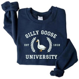 Unisex Silly Goose University Unisex Tee, Crewneck and Hoodie Gifts Sweaters Fabric Menswear tiktok shop Fleece Jet Fleece Jet Cotton Soft  Sport