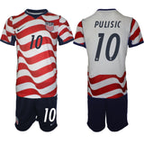 United States #10 Christian Pulisic White Red 2026 Home Soccer Jersey Suit