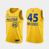 Utah Jazz 45 Donovan Mitchell 2021-all-star-western-conference-gold-jazz-jersey