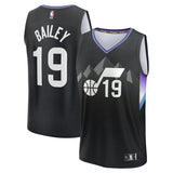 Utah Jazz #19 Ace Bailey 2025 NBA Draft First Round Pick Fast Break Replica Jersey - Statement Edition - Black