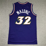 Utah Jazz #32 Karl Malone Jazz 32 Purple Gold Logo Style 3