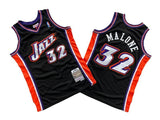 Utah Jazz #32 Karl Malone Jazz 32 # Black 98-99 Season Mitchell Retro Jersey -- Karl . Malone