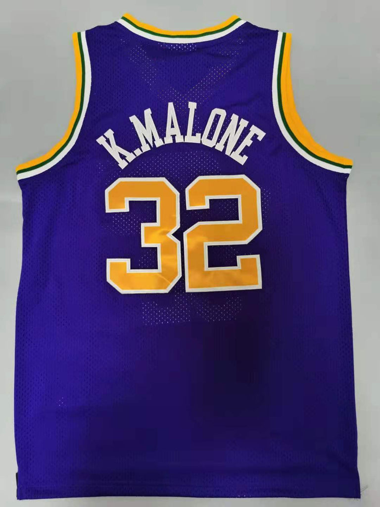 Utah Jazz #32 Karl Malone Jazz 32# Retro - Purple Style 1