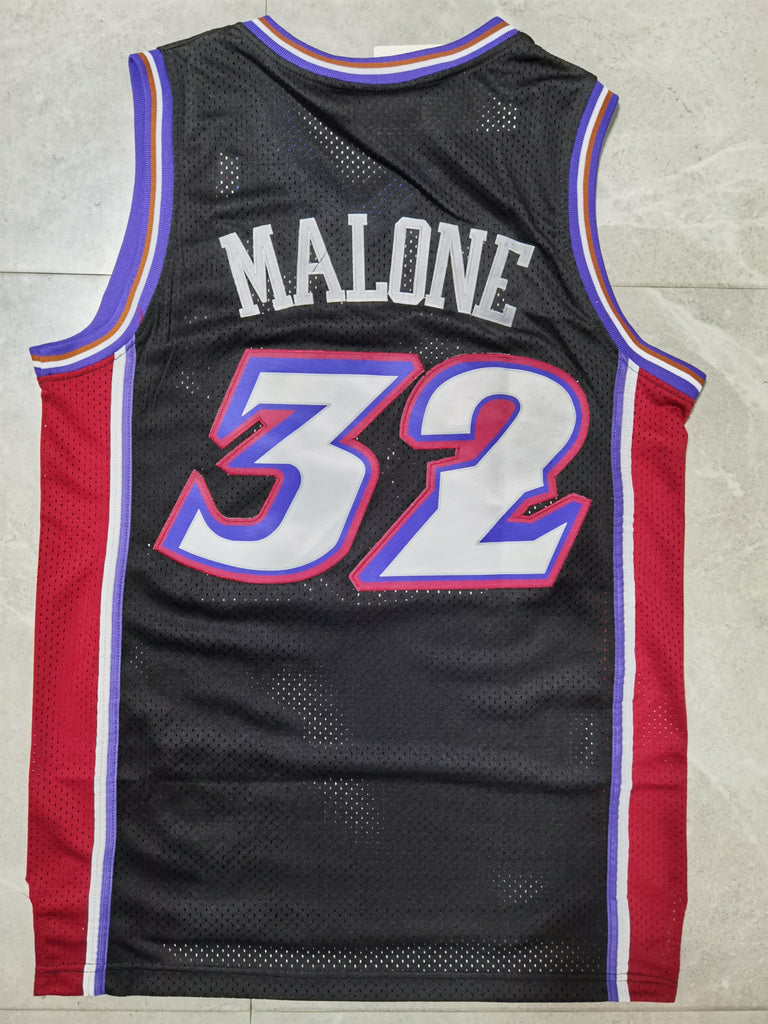 Utah Jazz #32 Karl Malone Jazz Team 32# Karl - Malone Black Retro Jersey Style 1