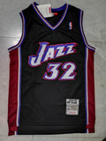 Utah Jazz #32 Karl Malone Jazz Team 32# Karl - Malone Black Retro Jersey Style 4