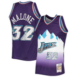 Utah Jazz #32 Karl Malone Mitchell & Ness 1996-97 Hardwood Classics 75th Anniversary Diamond Swingman Jersey - Purple