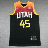 Utah Jazz #45 Donovan Mitchell Jazz 45 Black City Edition Style 2