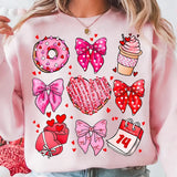 Valentine Coquette Bow Tshirt Sweatshirt, Xoxo Valentines, Heart Candy Shirt, Brushstroke Sweatshirt, Unisex Sweater Pullover Tee