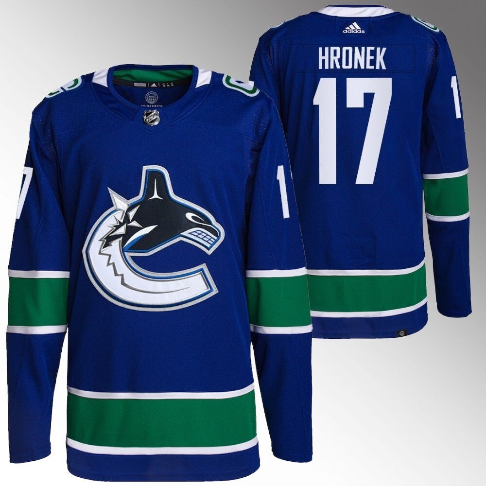 Vancouver Canucks #17 Filip Hronek Blue Home Jersey