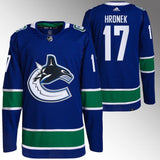 Vancouver Canucks #17 Filip Hronek Blue Home Jersey