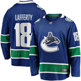 Vancouver Canucks #18 Sam Lafferty Home Premier Breakaway Player Jersey - Blue