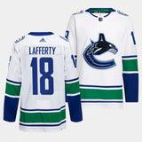 Vancouver Canucks #18 sam lafferty away white jersey