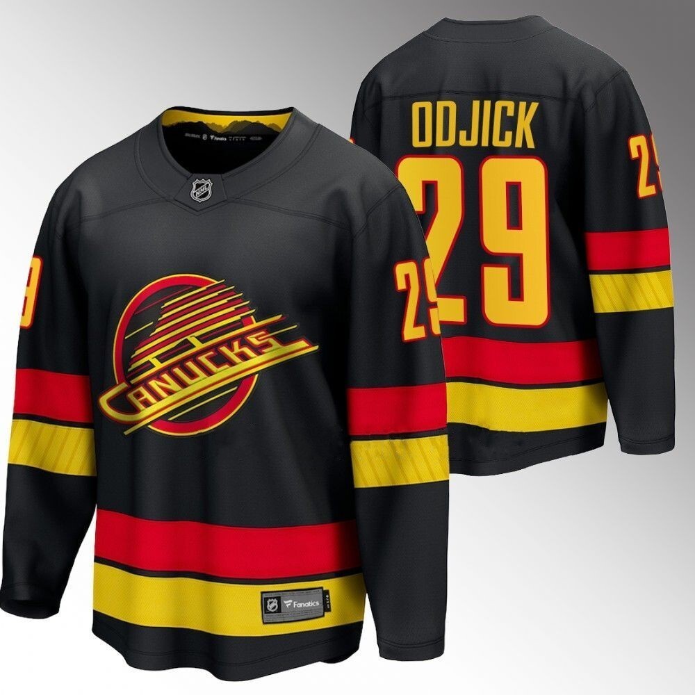 Vancouver Canucks #29 Gino Odjick Black 2023-24 Alternate Flying Skate Jersey