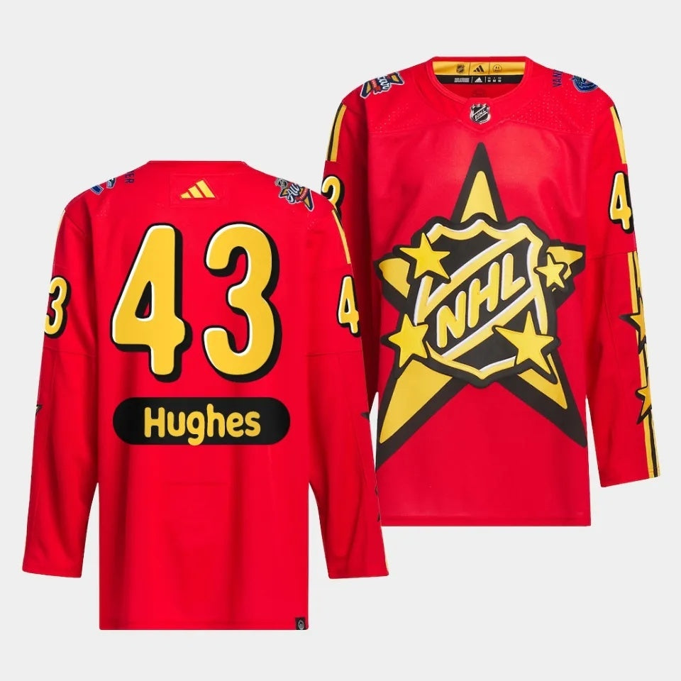 Vancouver Canucks #43 Quinn Hughes 2024 NHL All-Star Red