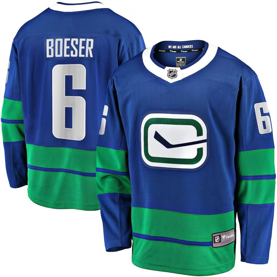 Vancouver Canucks #6 Brock Boeser Premier Breakaway Player Jersey - Blue