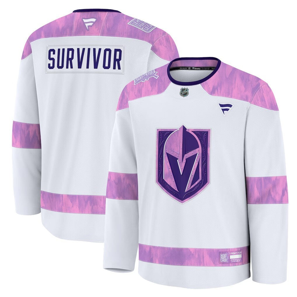 Vegas Golden Knights Fanatics Hockey Fights Cancer Practice Jersey - White