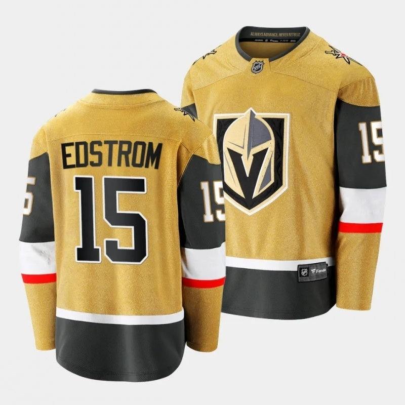 Vegas Golden Knights #15 david edstrom alternate gold 2023 nhl draft