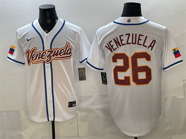 Venezuela Baseball #26 Venezuela White 2026 World Baseball Classic Home Stadium
