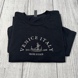 Venice Italy embroidered T-shirt; gift for teachers
