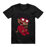 Vintage 90s 12 Flu Game 2025 Black Varsityy Red T Shirt Match FINSTERR, Retro Basketball Match, Funny Graphic T-Shirt, Gifts, Menswear Top Streetwear