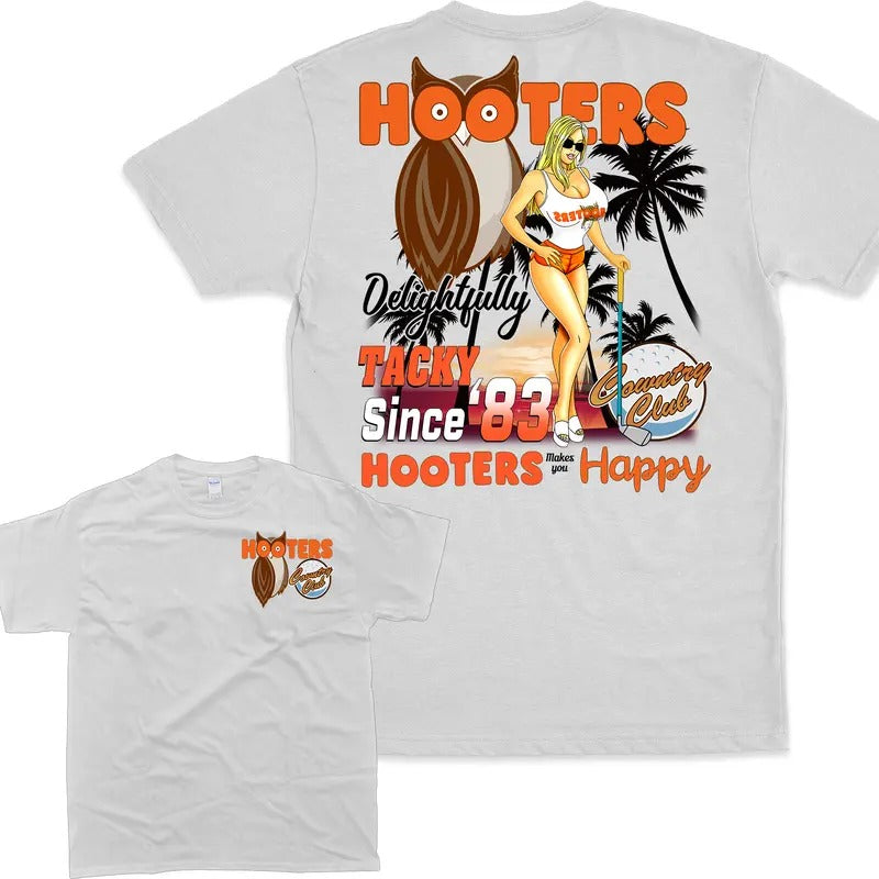 Vintage 90s Hooters Country Club Graphic Unisex T-Shirt, Gift For Him, For Her, Crewneck Menswear Top Streetwear