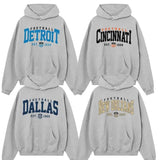 Vintage Ash Grey Football Team Hoodie - Classic Design for All Fans